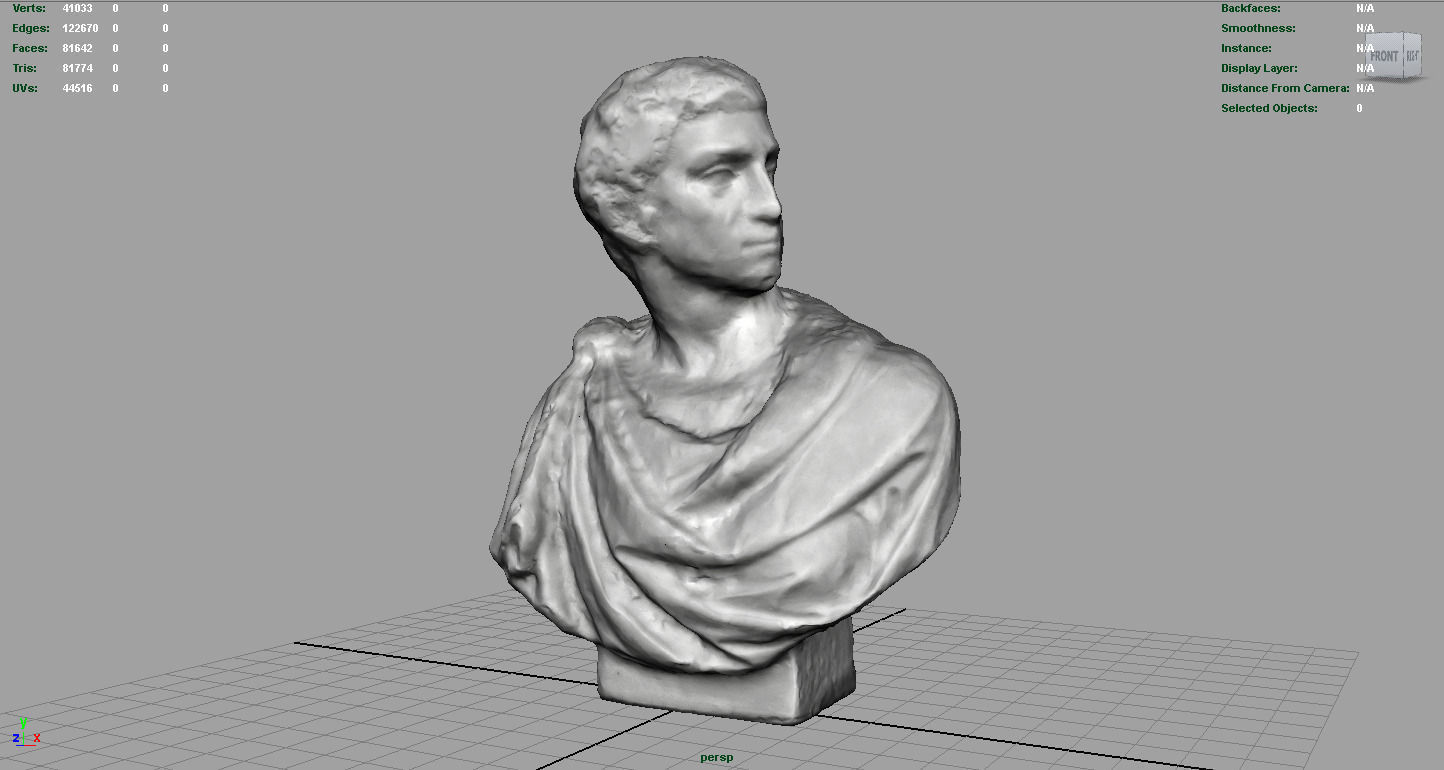 ROMAN BUST 2 Low-poly 3D model_2