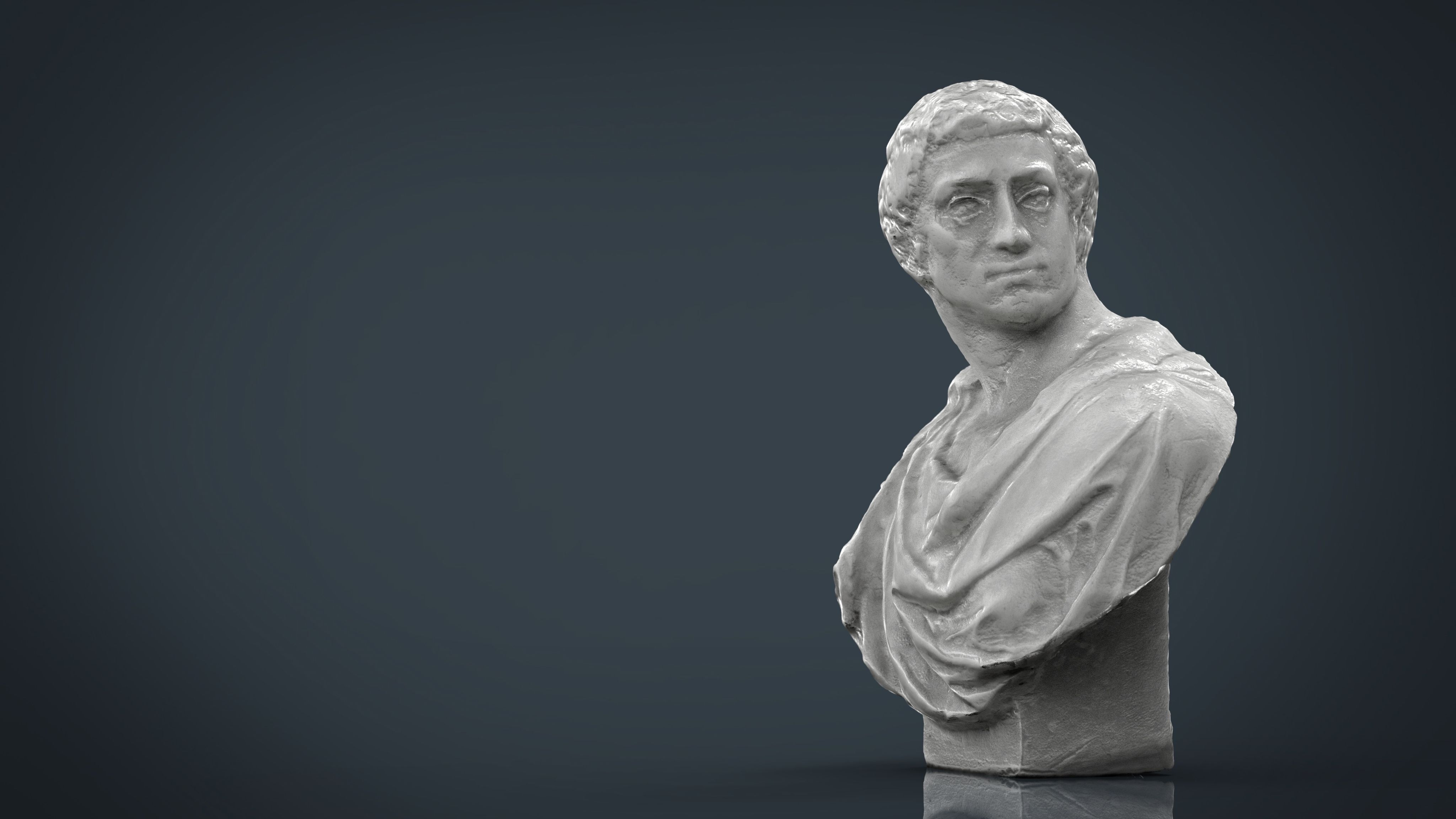 ROMAN BUST 2 Low-poly 3D model_7