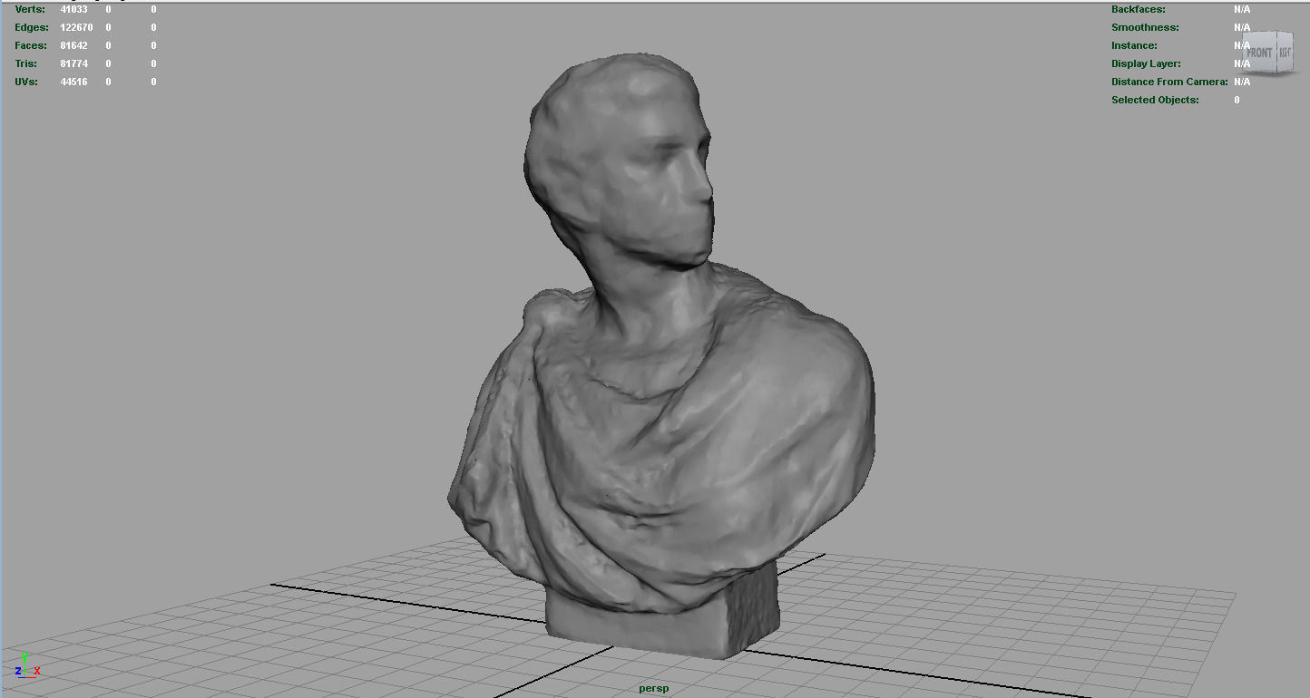 ROMAN BUST 2 Low-poly 3D model_3