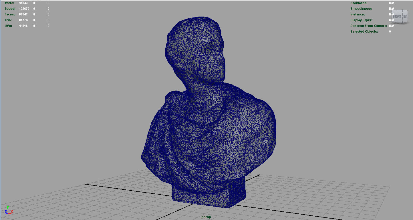 ROMAN BUST 2 Low-poly 3D model_5