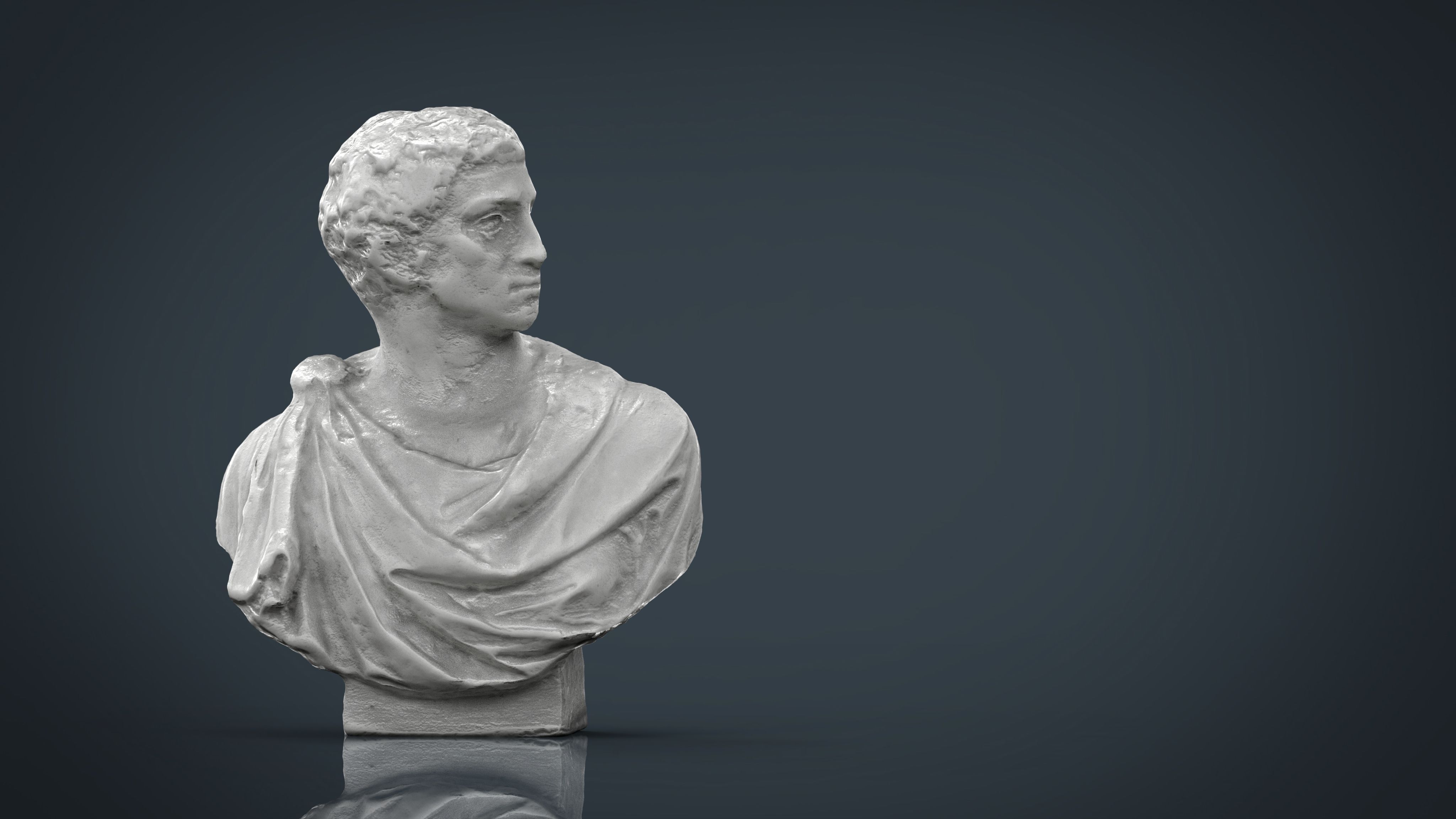 ROMAN BUST 2 Low-poly 3D model_4