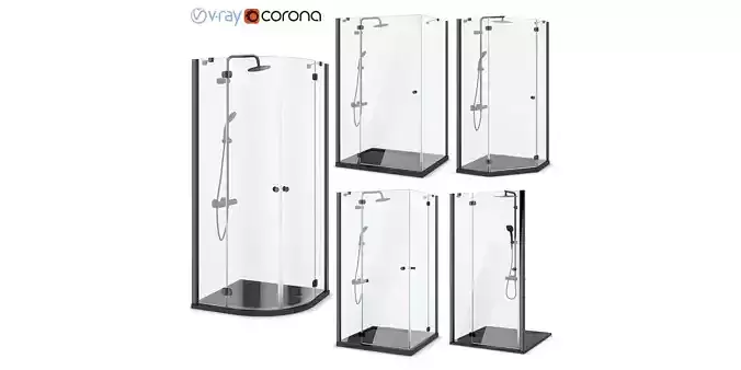 Cabin showers Radaway Torrenta black