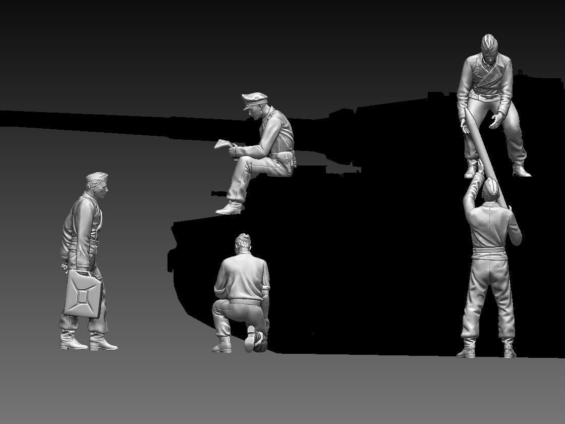 German tank crew 3D print model_70