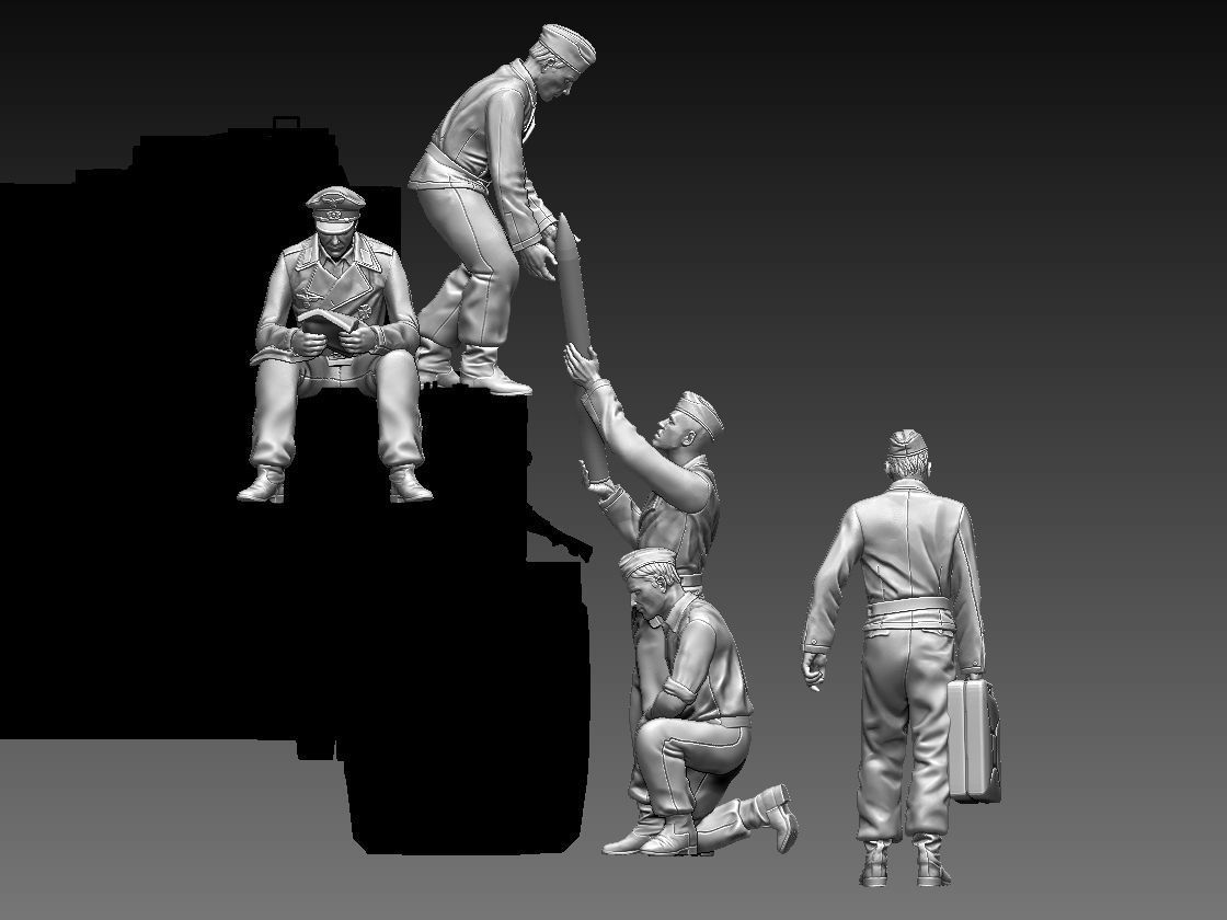 German tank crew 3D print model_65