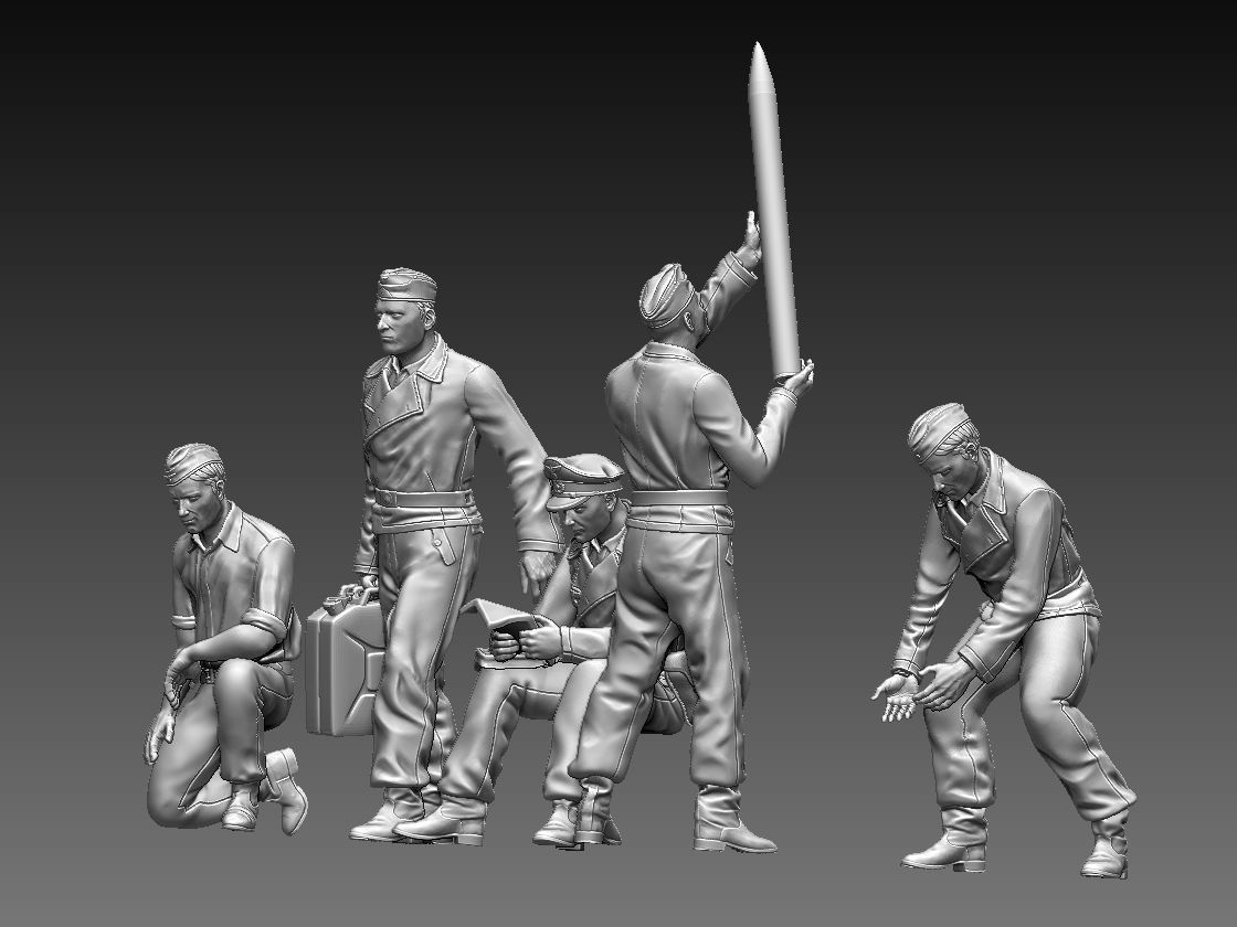 German tank crew 3D print model_40