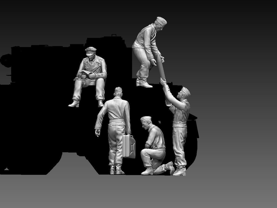 German tank crew 3D print model_5