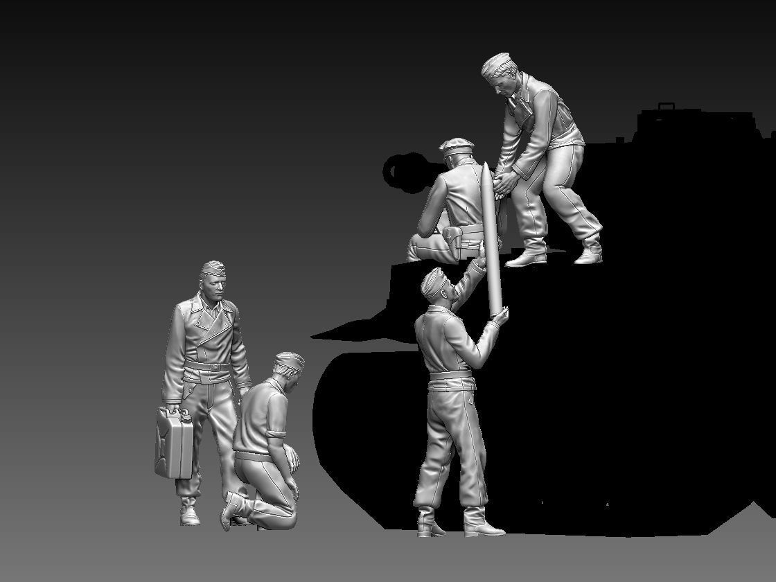 German tank crew 3D print model_28