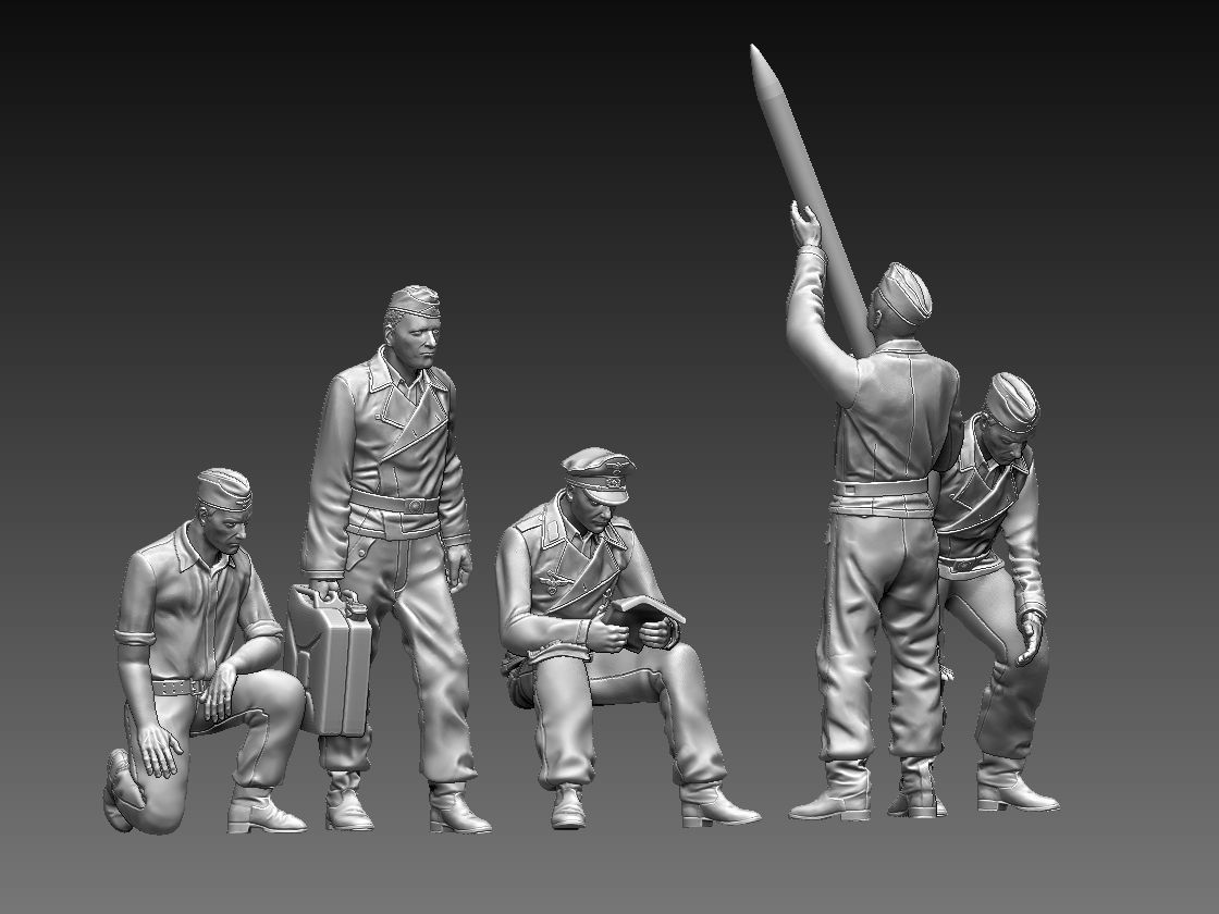 German tank crew 3D print model_41