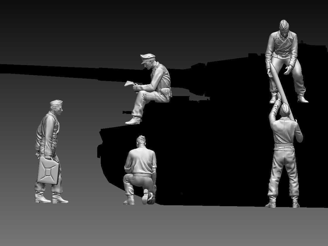 German tank crew 3D print model_8