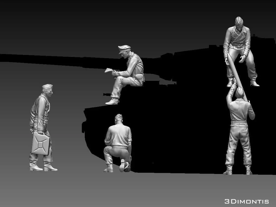 German tank crew 3D print model_0