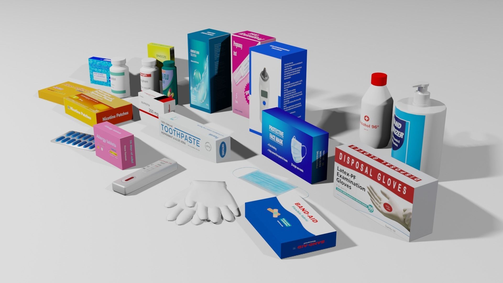 Pharmacy products Low-poly 3D model_3