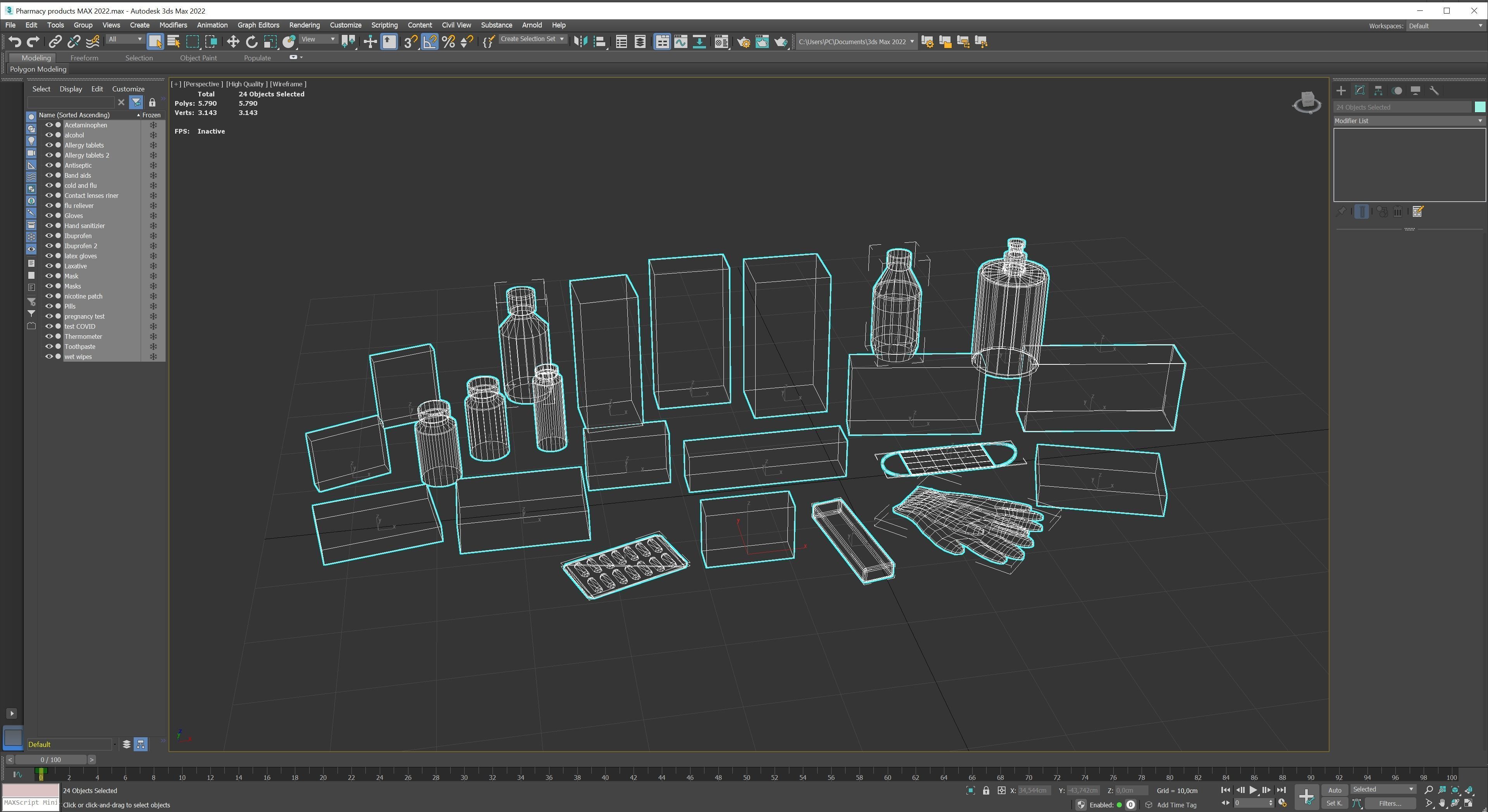 Pharmacy products Low-poly 3D model_9