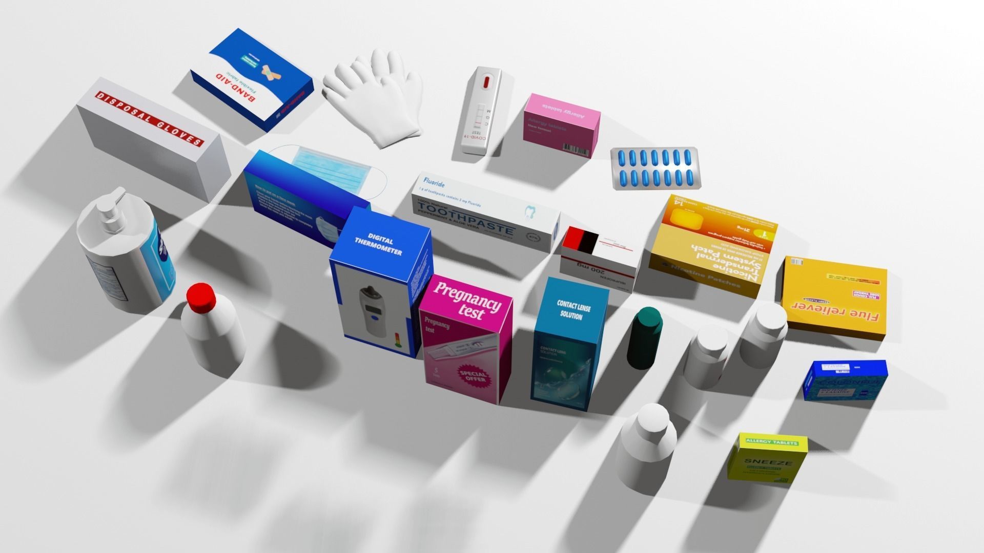 Pharmacy products Low-poly 3D model_5