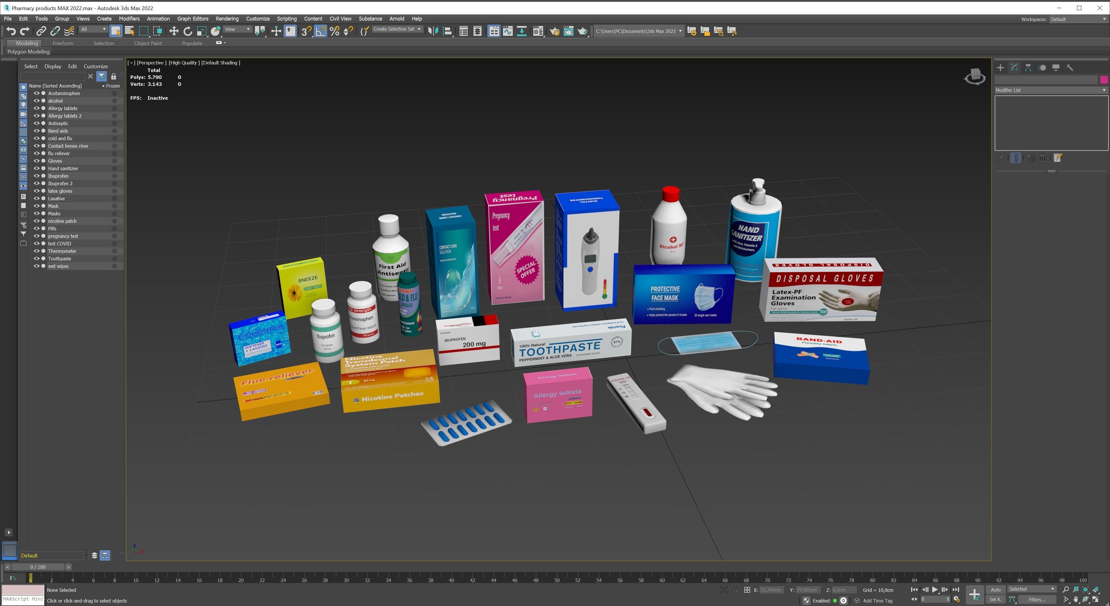 Pharmacy products Low-poly 3D model_8