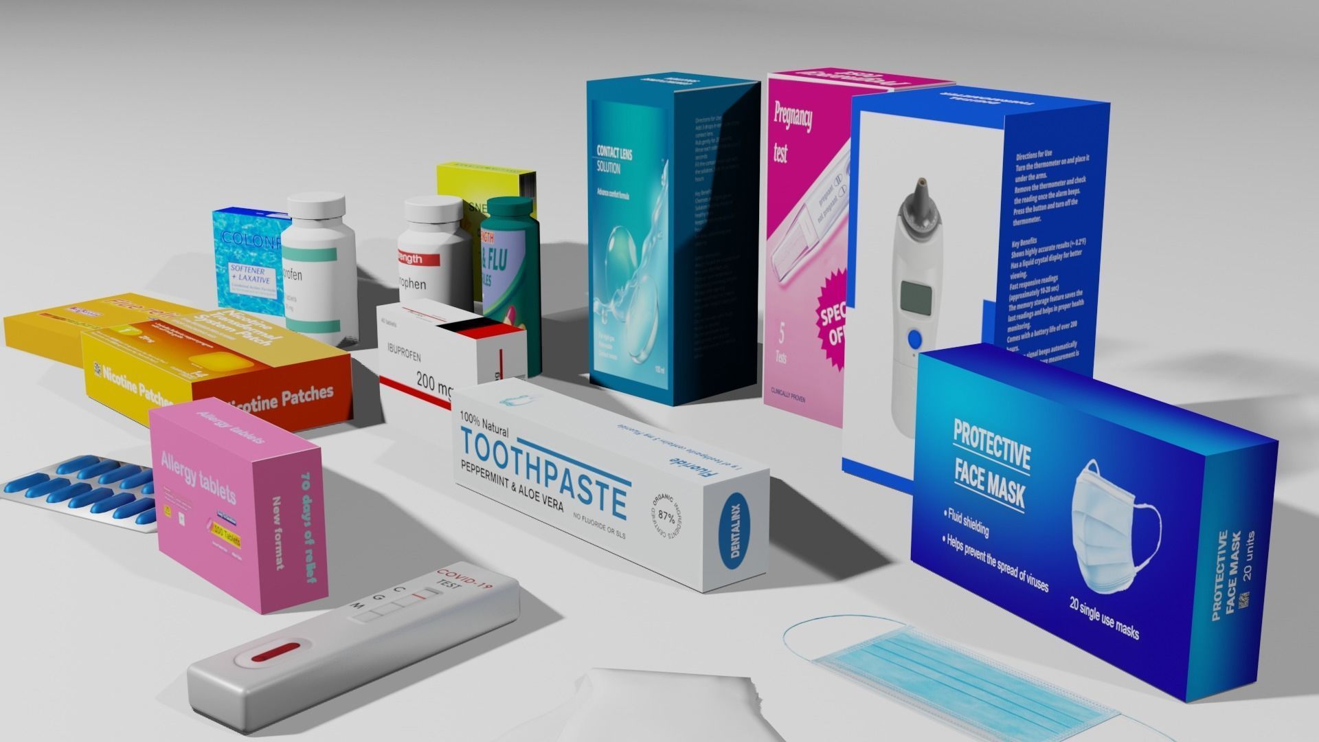 Pharmacy products Low-poly 3D model_6