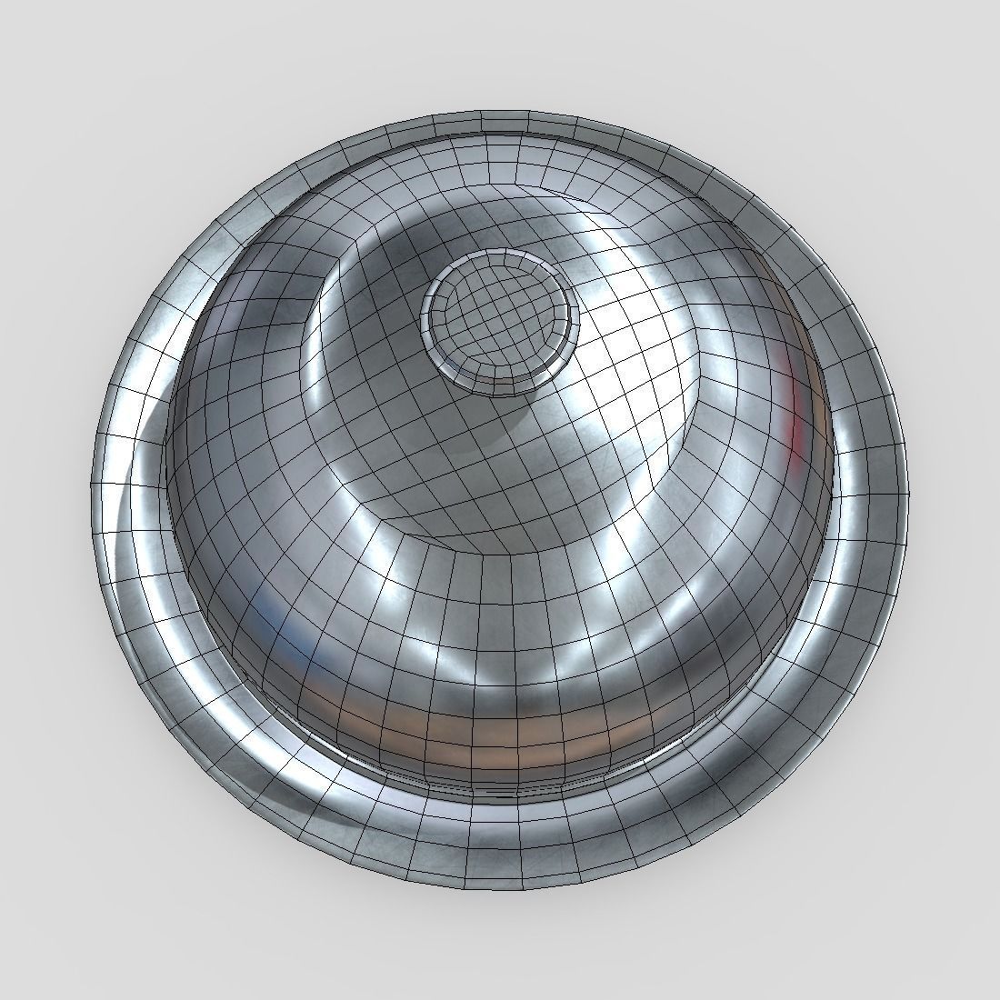 Cloche silver dish Low-poly 3D model_8