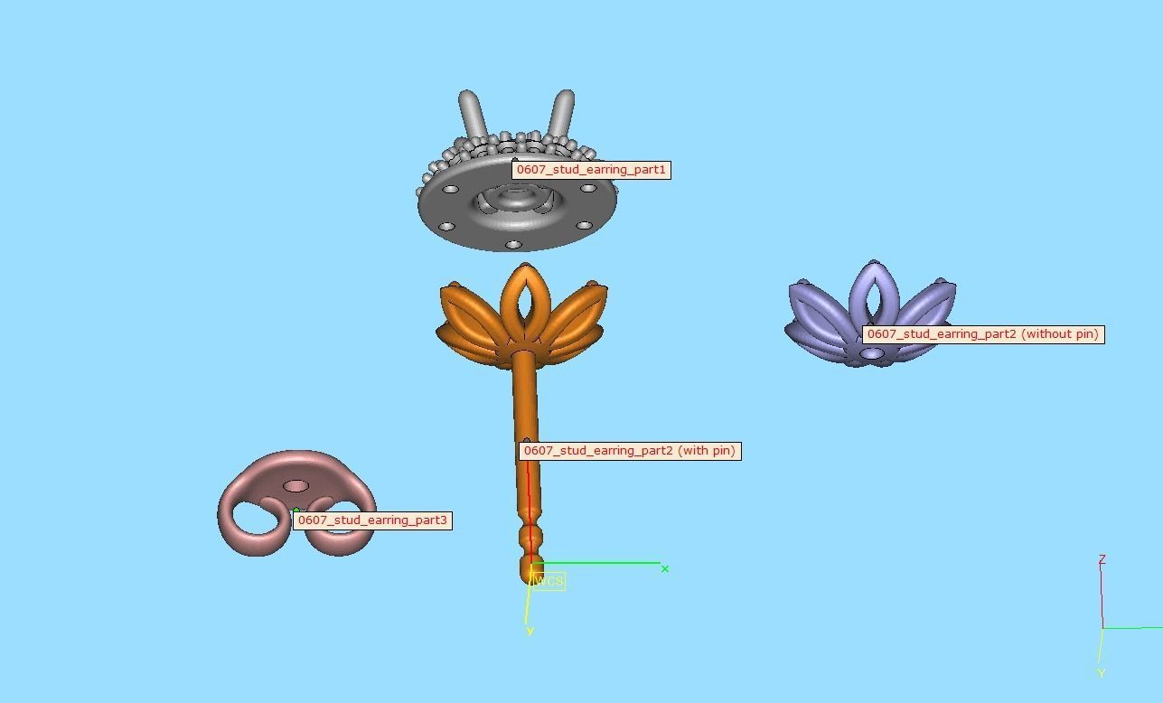 Round Halo Stud Earrings Women Earrings 3dmodel 3D print model_10