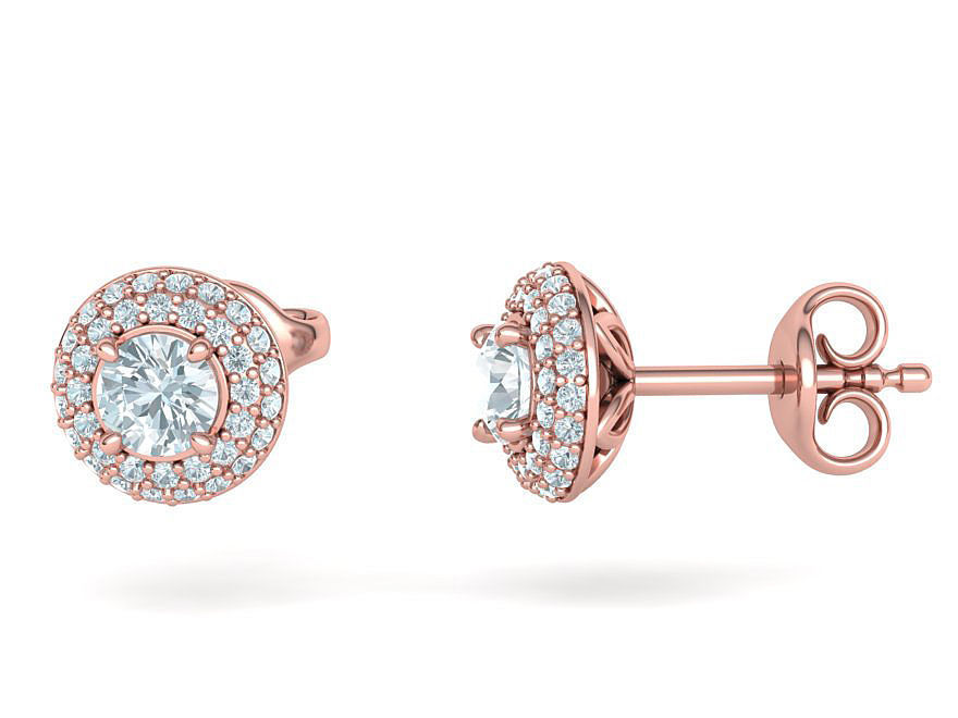 Round Halo Stud Earrings Women Earrings 3dmodel 3D print model_15