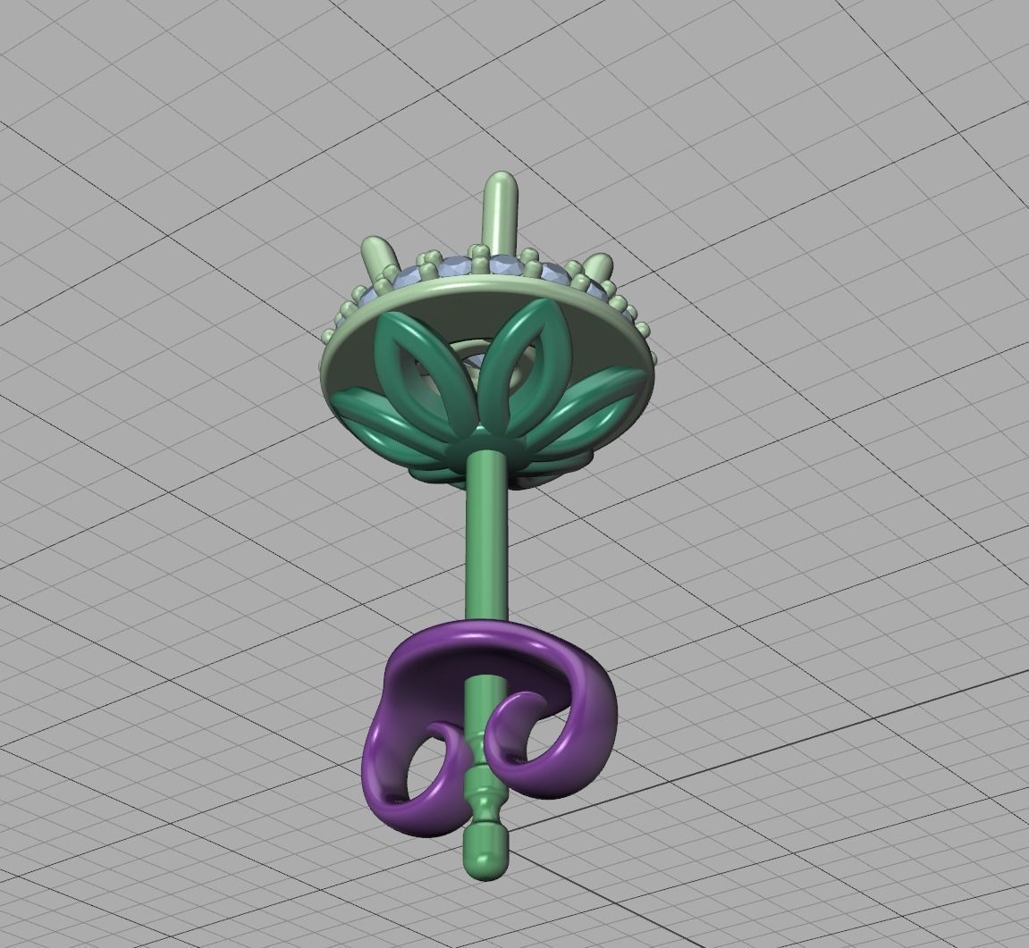 Round Halo Stud Earrings Women Earrings 3dmodel 3D print model_26