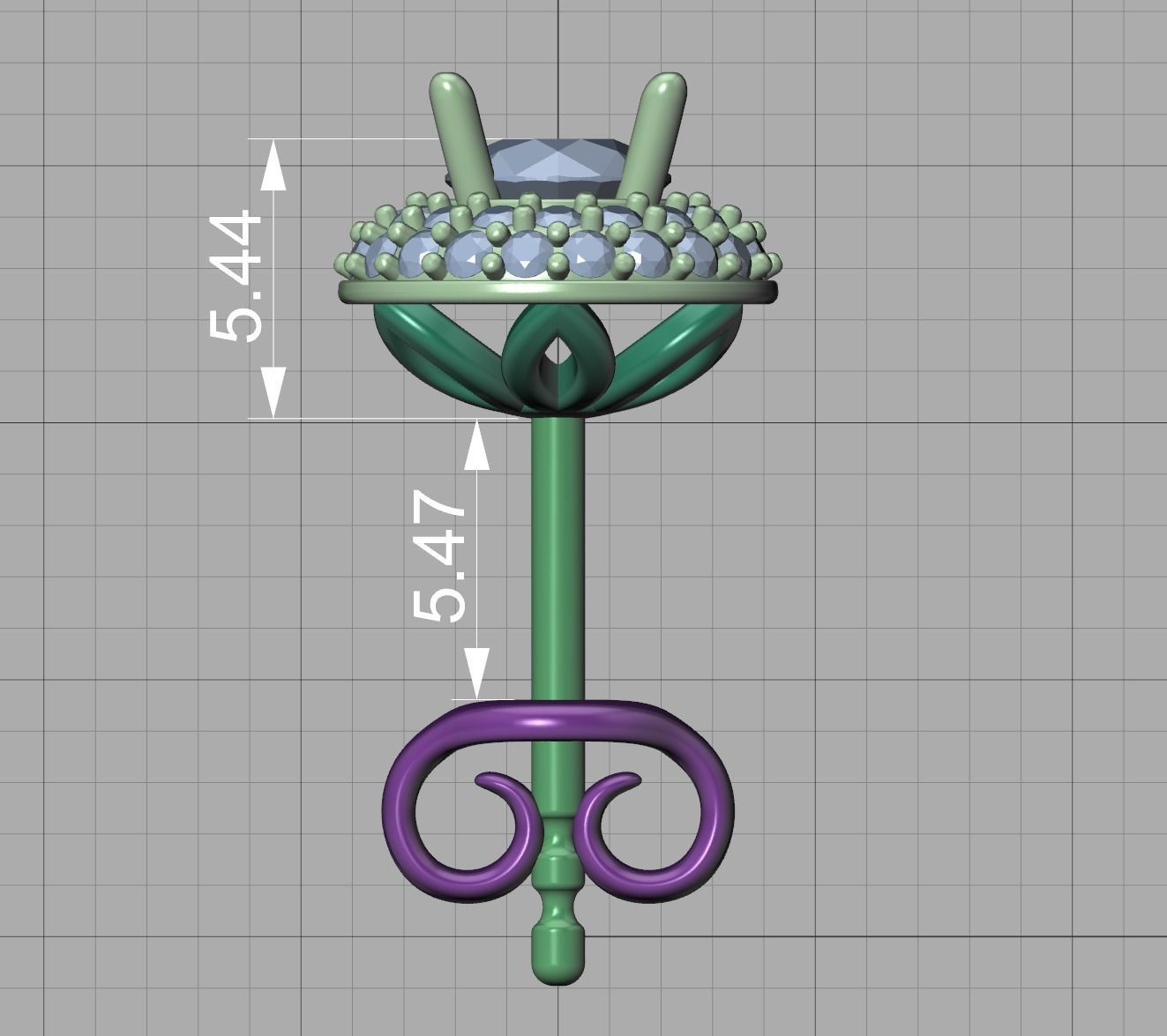 Round Halo Stud Earrings Women Earrings 3dmodel 3D print model_9