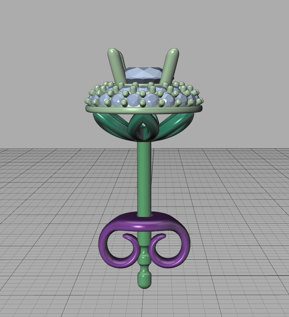 Round Halo Stud Earrings Women Earrings 3dmodel 3D print model_24