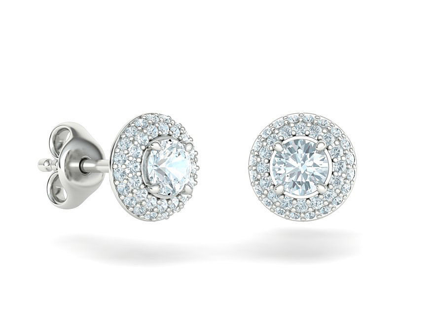 Round Halo Stud Earrings Women Earrings 3dmodel 3D print model_19