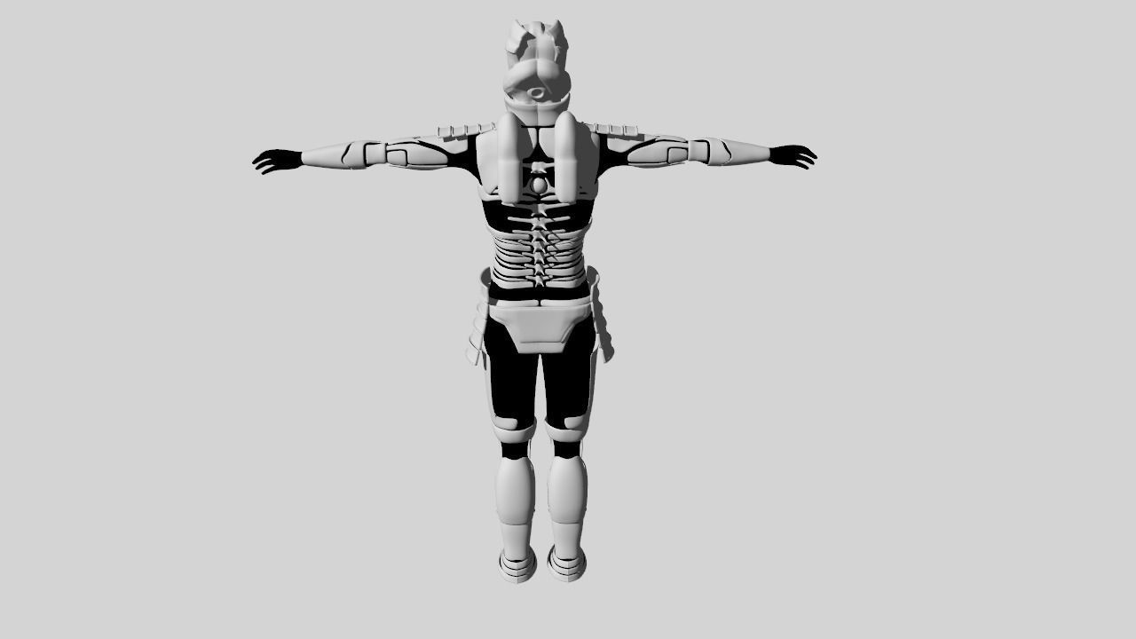 Sci-fi armored character 3D model_1