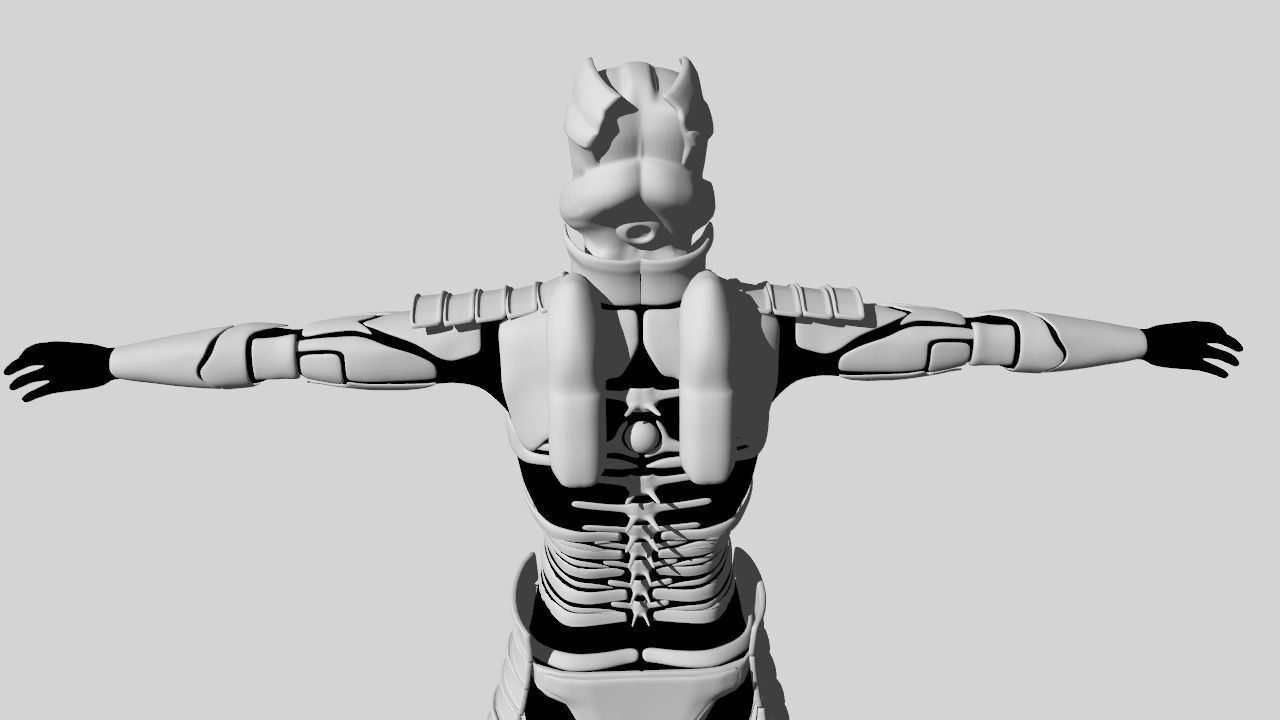 Sci-fi armored character 3D model_2