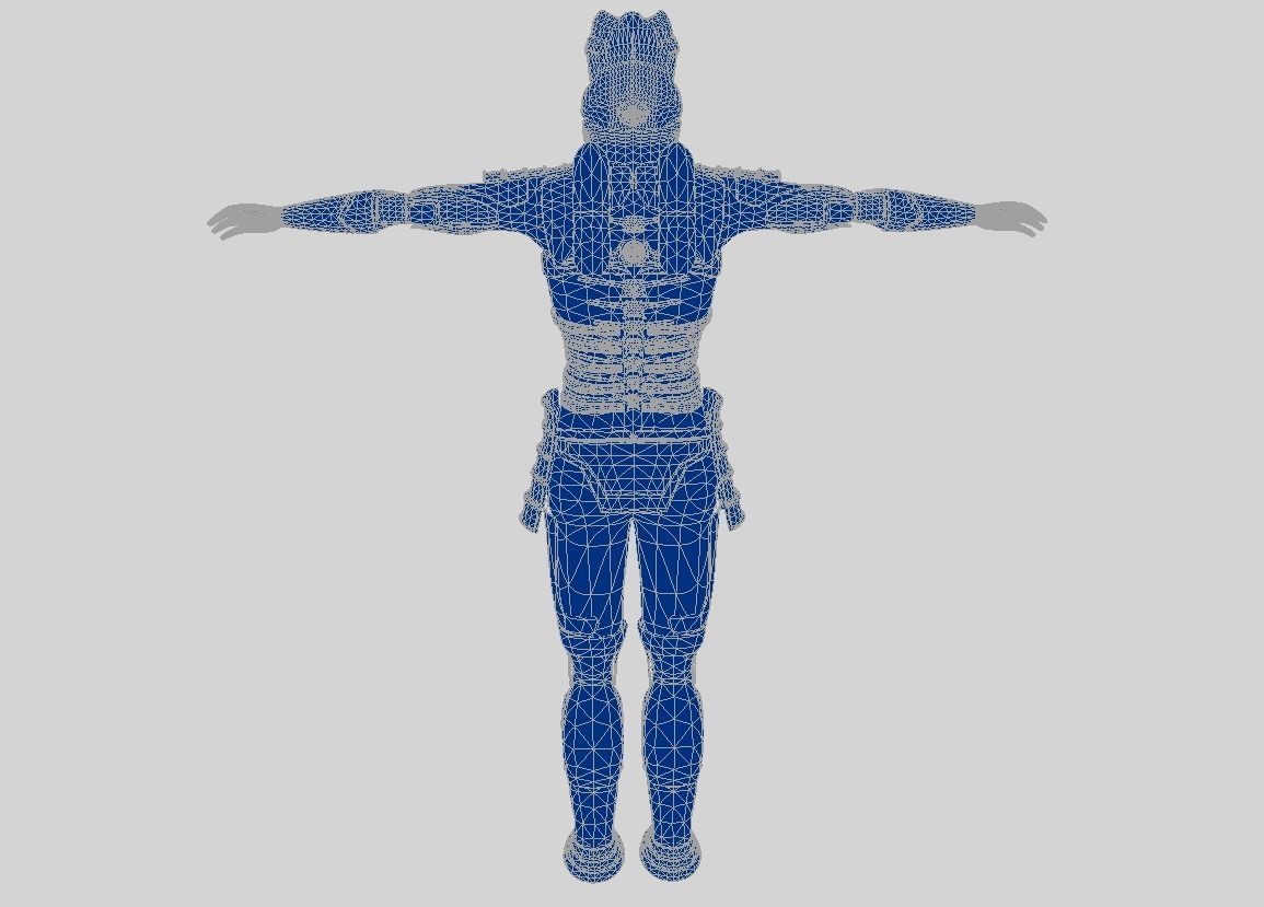 Sci-fi armored character 3D model_5