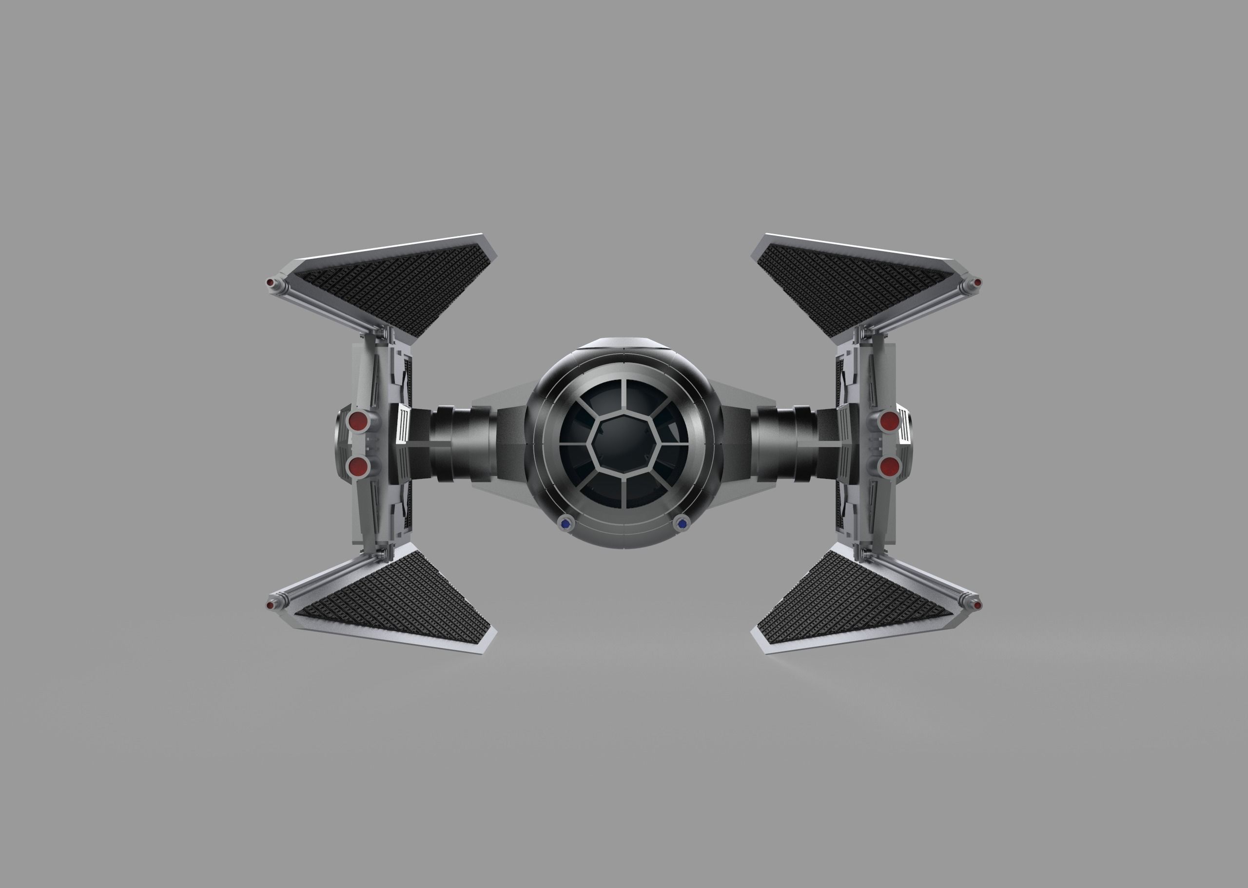Interceptor Tie Fighter 3D print model_3