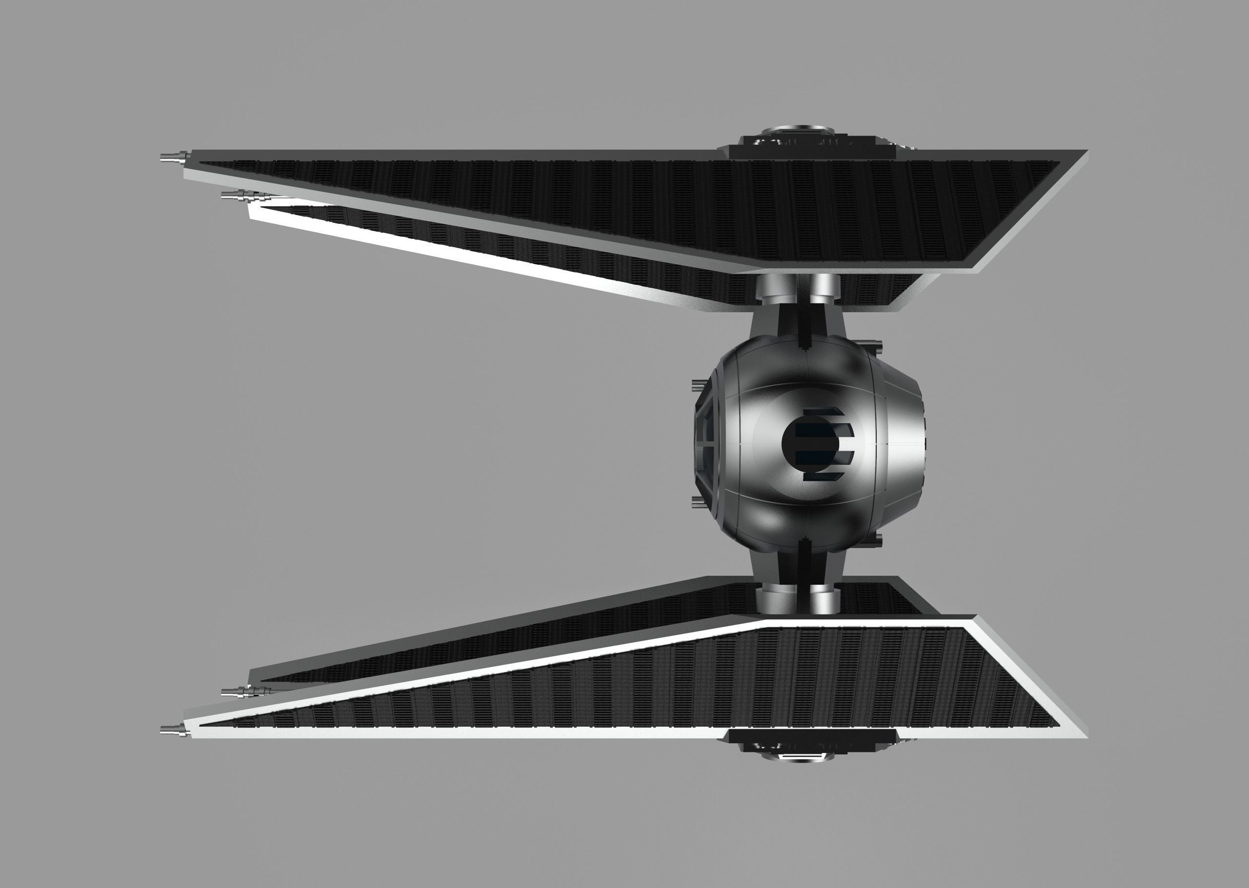 Interceptor Tie Fighter 3D print model_5