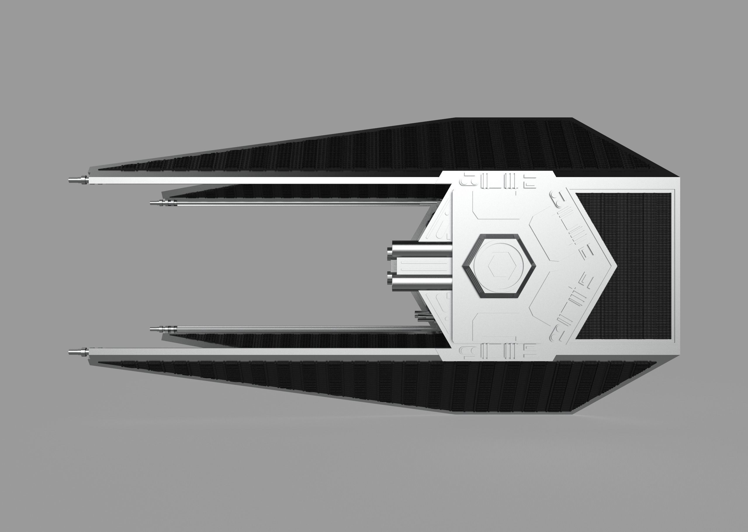 Interceptor Tie Fighter 3D print model_4