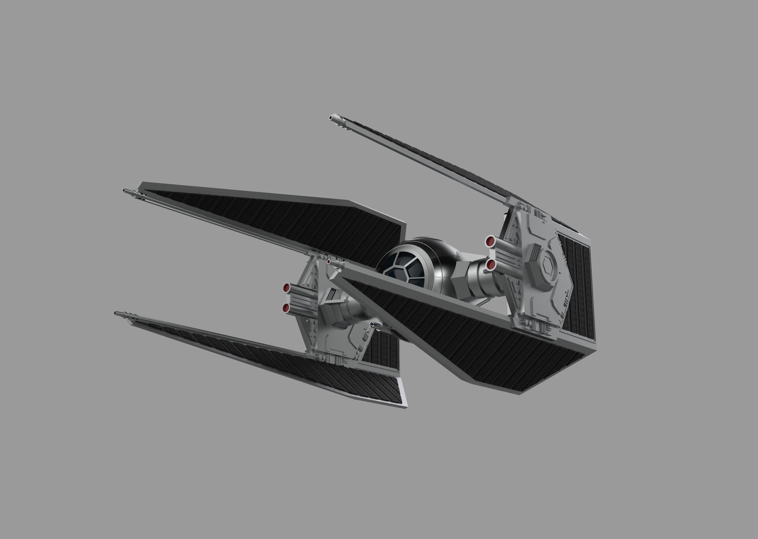 Interceptor Tie Fighter 3D print model_1