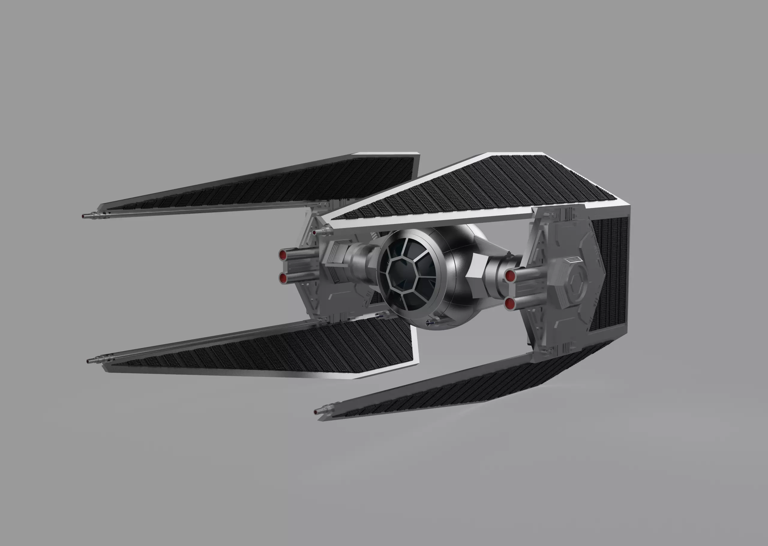 Interceptor Tie Fighter 3D print model_0