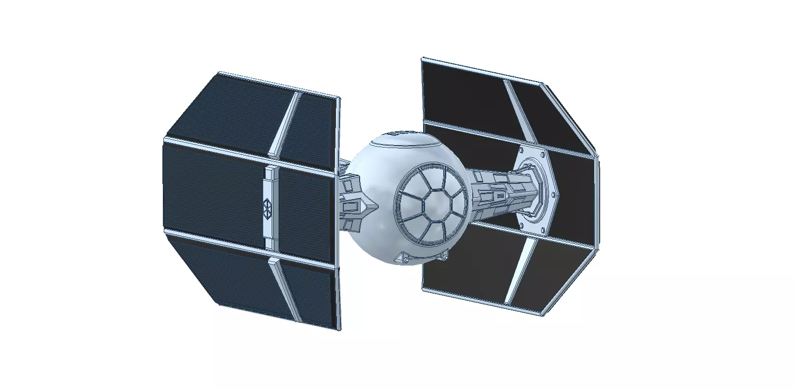 Starwars TIE Advanced x1 scale 1 in 87 3D print model