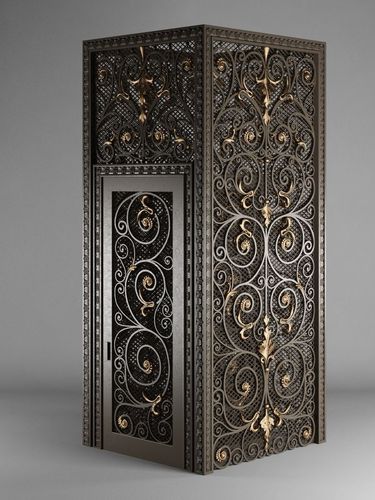 Elevator ornate wrought iron door 3D model