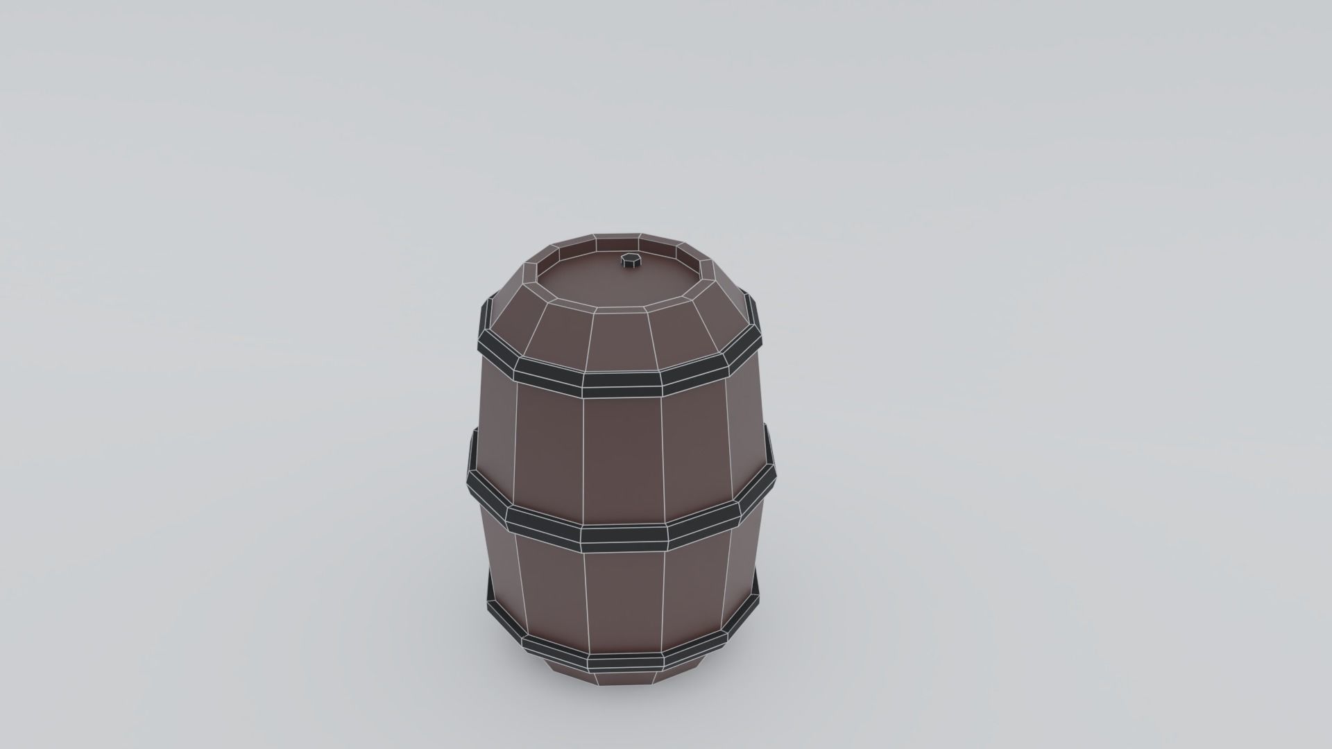 Low poly Barrel two barrels Free low-poly 3D model_1