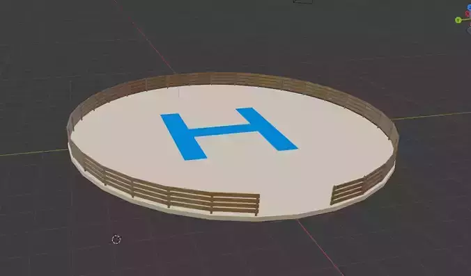 Heliport de combat Survival Low-poly 3D model