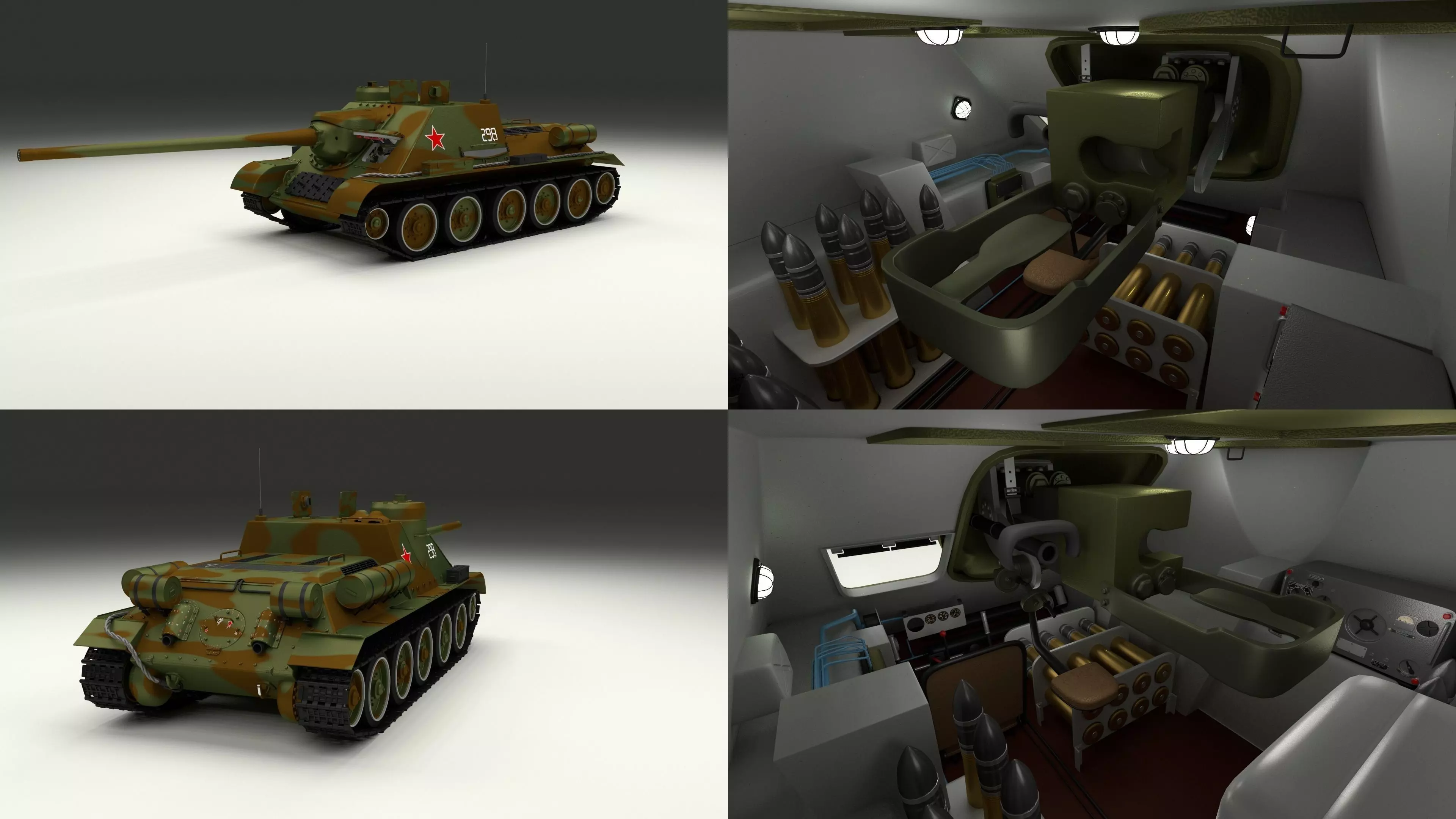 SU 100 with Interior Camo 3D model