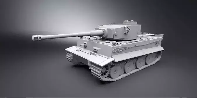 Tiger Tank Early Scale model 3D print model