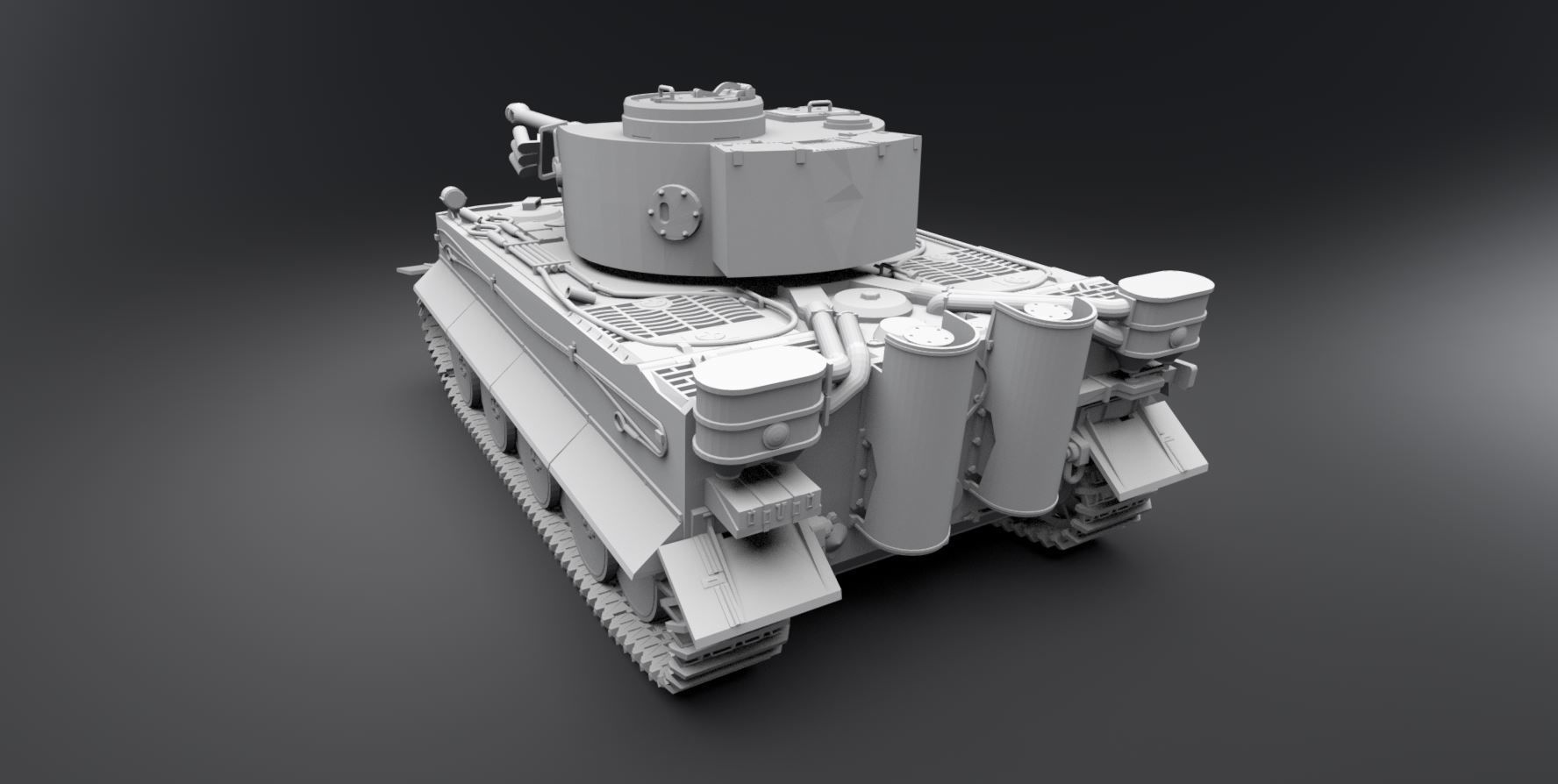 Tiger Tank Early Scale model 3D print model_2