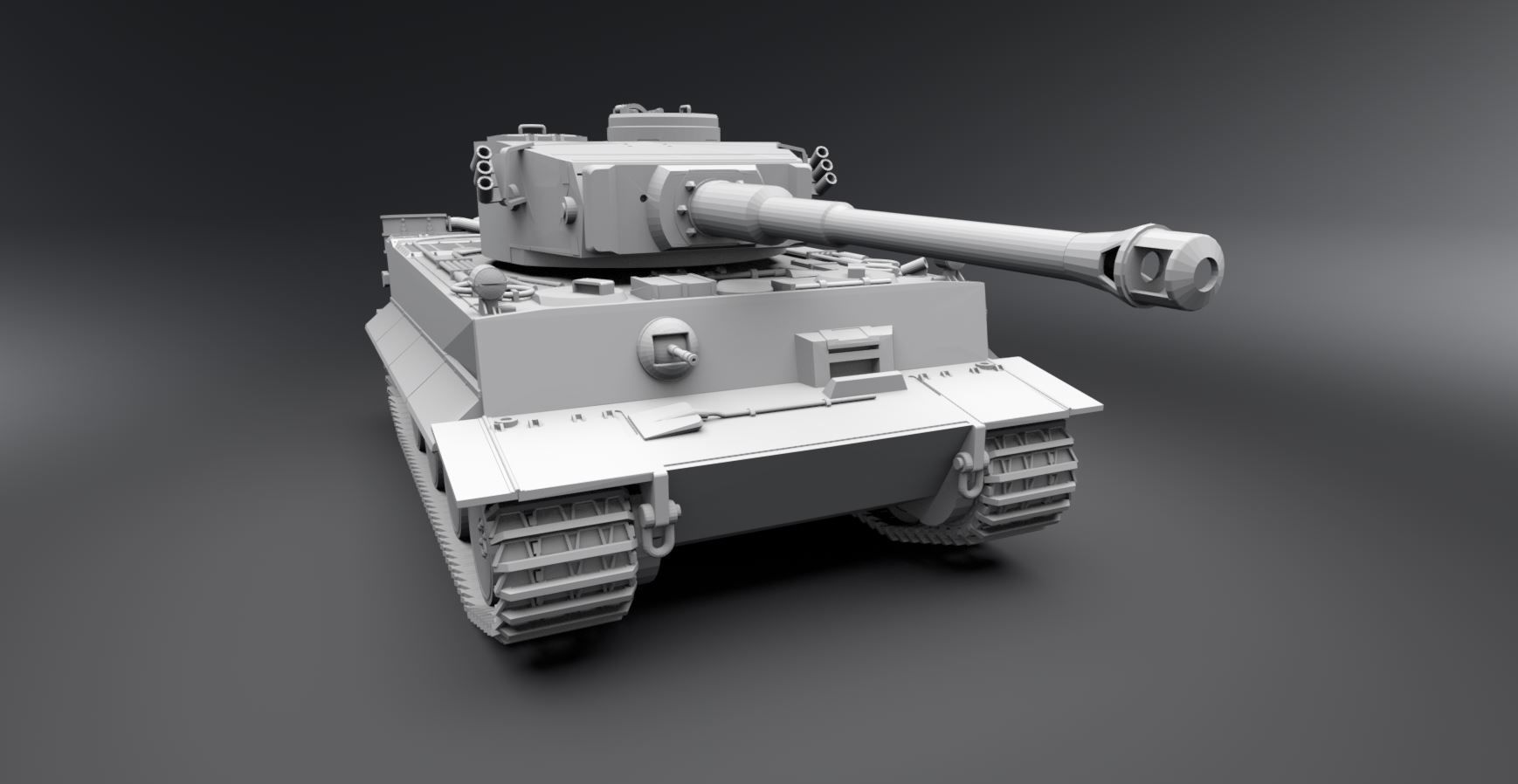 Tiger Tank Early Scale model 3D print model_4