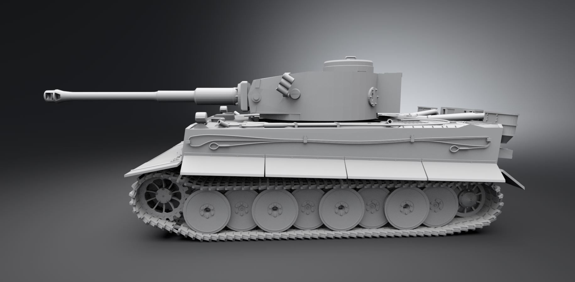 Tiger Tank Early Scale model 3D print model_1