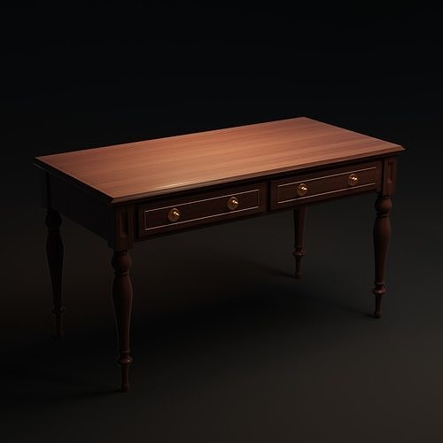Antique Desk Low-poly 3D model