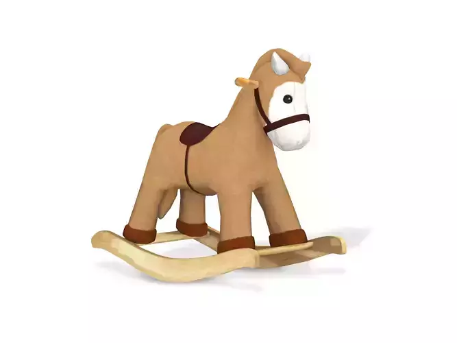 Plush Rocking Horse Low-poly 3D model