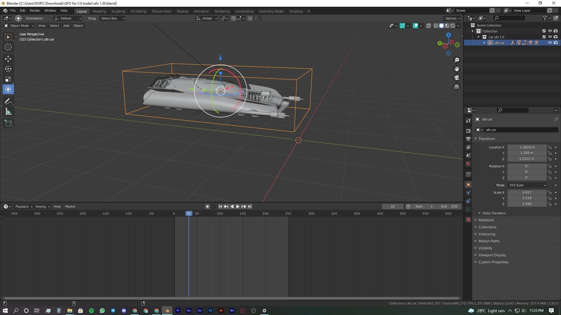 UFO Car v1 by DIXPC 3D model_4