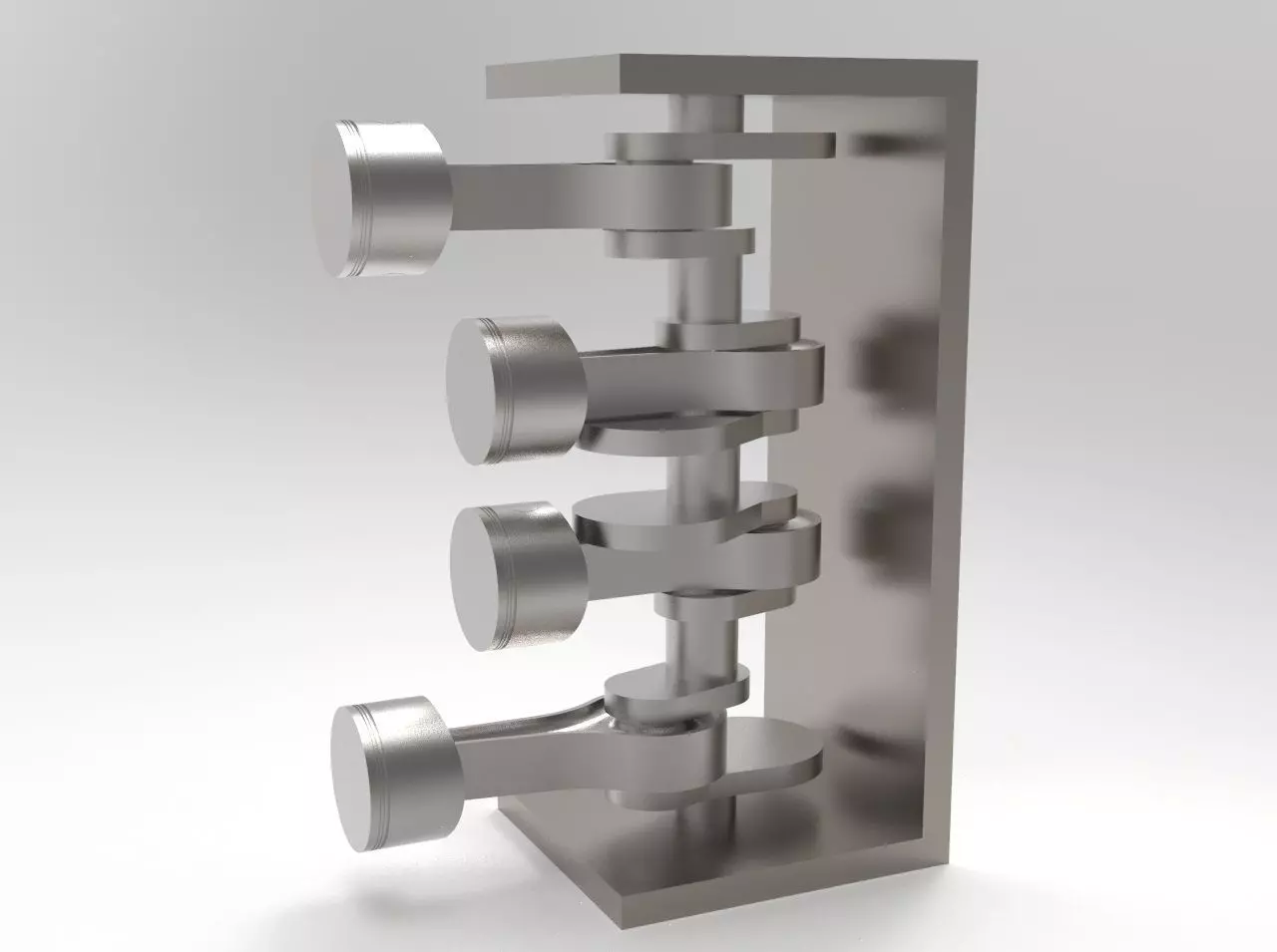Piston - connecting rod - cranksaft Free 3D model