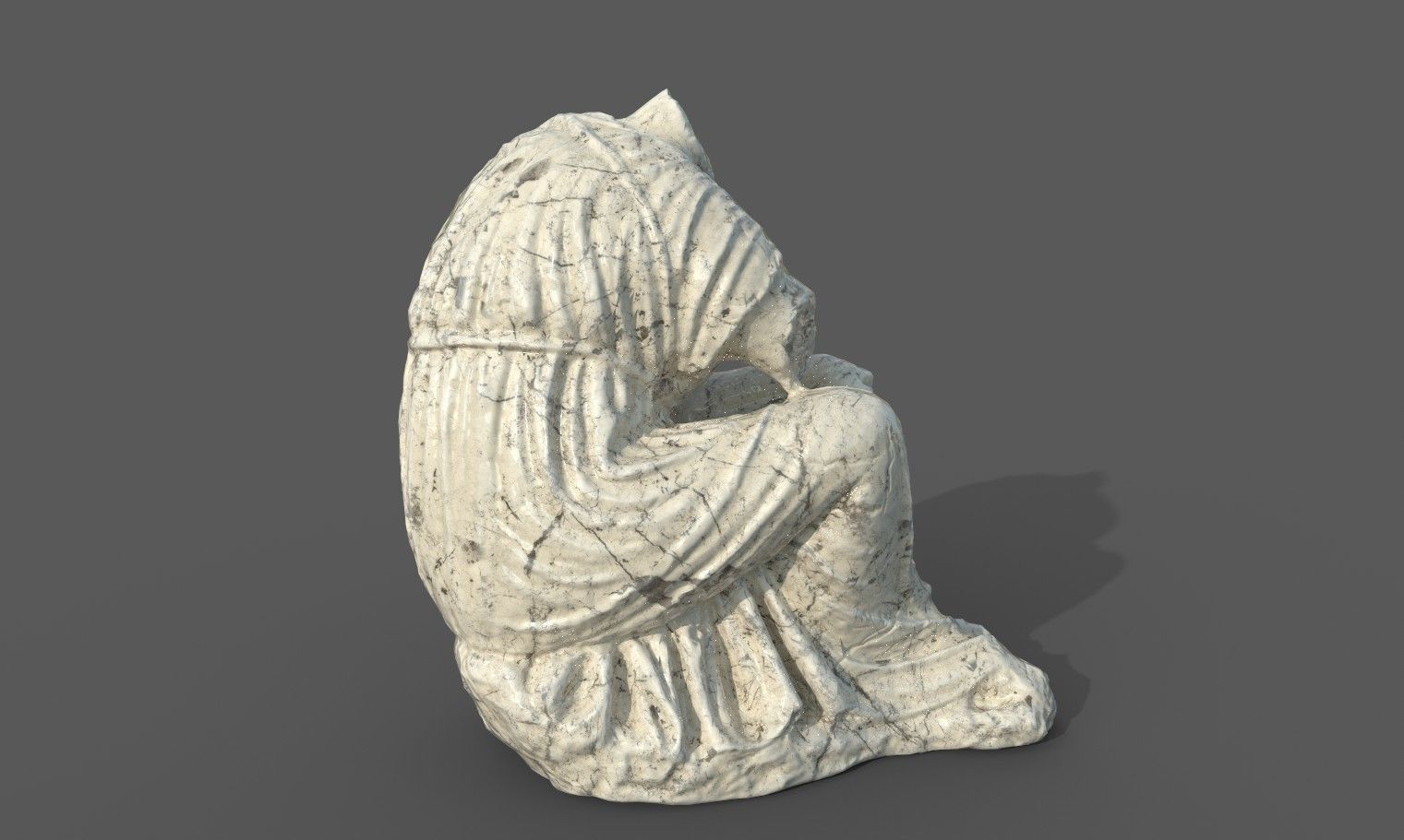 Statue of female 5 Low-poly 3D model_20