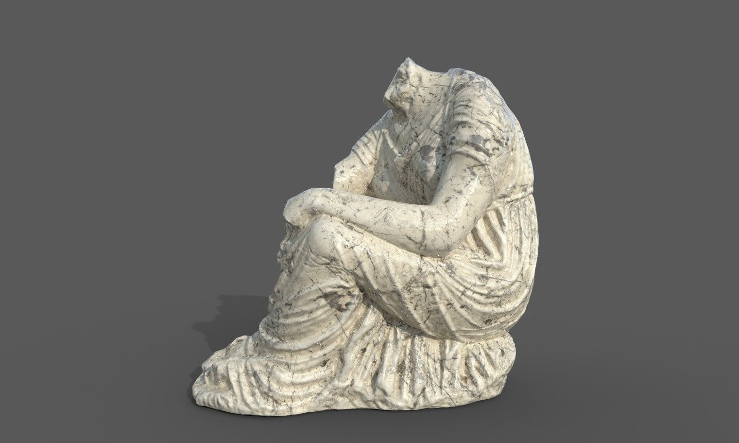 Statue of female 5 Low-poly 3D model_18
