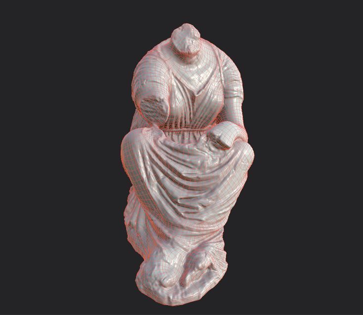 Statue of female 5 Low-poly 3D model_29
